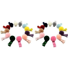 LALAFINA Pack of 24 Plush Hair Clips Festive Kids Bobby Hair Pin Little Girl Hair Clip Headwear for Girls Wedding Hair Pins Feather Hair Pins Hair Ball Hair Clip Baby