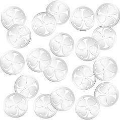 Otuuz 20 Shopping Trolley Chips with Four Leaf Clover Leaf Stainless Steel Shopping Chip Portable Lucky Charm Shopping Trolley Token Shopping Trolley Coins for Men Women Shopping Trolleys Shopping
