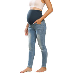 Maacie Maternity Trousers Long Elastic Jeans for Pregnancy Comfortable Jeans Spring Summer