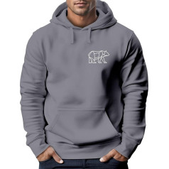Neverless® Men's Hoodie Print Polygon Bear Nature Outdoor Hoodie Fashion Street Style