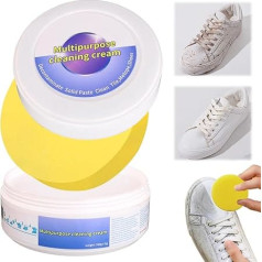 PAYFULLY Shoes Cleaning Cream, Sneaker Cleaner, White, Multifunctional Cleaning and Stain Removal Cream, Effective Stain Removal for Trainers and All Surfaces