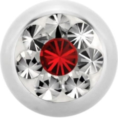 eeddoo Two Tone Crystal Stainless Steel Piercing Ball
