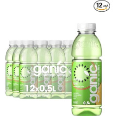 ganic Pineapple Kiwi Physalis - Flavoured Water, Vitamin Water - Vitamin B6 and B12 - Low Calorie Vegan - No Preservatives and Allergens - 100% Recycled PET (12 x 500 ml)