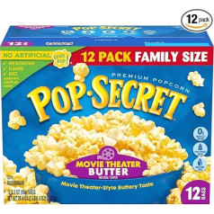 Pop Secret Mikrowellen-Popcorn, Kino-Butter, Geschmack, 85 ml, 12 Stück