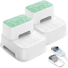 MangoHood 2 Step Stool for Kids - Double Toddler Stool, Multifunctional Toilet Step Stool for Kids, Non-Slip Step Stool for Bathroom, Sink, Potty Training, Kitchen