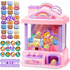 Mini Claw Machine for Kids Girl Toys for Age 8-13 Arcade Game Toy Claw Machine Electric Candy Sales Machine Toy with LED Lights & Adjustable Sound, Birthday Gifts for Girls from