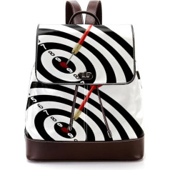 High-Angle Dart-Bullseye-with Copy-Space Personalised School Bags Book Bags for Teenagers, Multicoloured, 27 x 12.3 x 32 cm, Backpack Backpacks, multicoloured