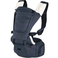 Chicco Hip Seat Ergonomic Baby Carrier for 0 Months up to 15 kg, Multifunctional 3-in-1 Carrier and Hip Seat, with Padded Shoulder Straps and Hood, 8 Positions