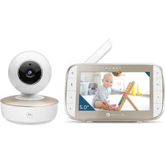 Motorola Baby MBP50A Video Baby Monitor with 5 Inch Handheld Parent Unit, Room Temperature Display, Infared Night Vision and Remote Pan, Digital Tilt & Zoom