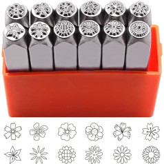 12-teiliges Metallblumen Set Bedrucken 8 4 (3 Mm 6 Mm) Stempelwerkzeug Set