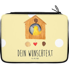 Mr. & Mrs. Panda Personalisierte Federmappe Vogelhaus Home - Personalisierte Geschenke, Kinder Federmappe, Schüler, Tiermotive, Kind, Home Sweet