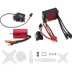 RC Speed Controller Combo Kit, 3300KV Brushless Motor 25A ESC 17G Metal Servo Combo Kit for Brushless RC Car Upgrade Accessories 1/16 1/18