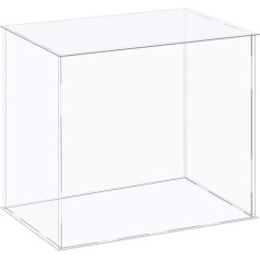 sourcing map Acrylic Display Cabinet Plastic Box Cube Storage Box Clear 41 x 26 x 26 cm for Collectibles