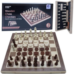 Various Magnetic Wooden Chess Game 39 x 39 cm Folding Board Portable Travel Chessboard Games Board Game for Adults and Kids with Extra Queen Pieces