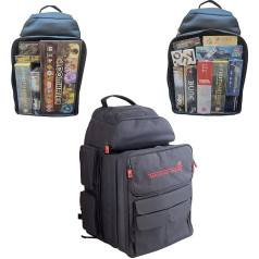 Board Game Backpack with Padded Shoulder Straps, Travel Bag for Board Games, Dice, Trading Cards and Accessories, Waterproof and Fits Most Board Games, black