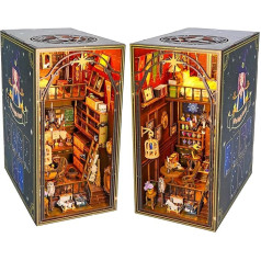 Lycidae Book Nook Kit for Adults, DIY Dollhouse Book Corner, 3D Wooden Puzzle, DIY Miniature Dollhouse Set with LED Light for Adults, Teenagers from 14 Years, Decor Crafts for Friends, Gifts