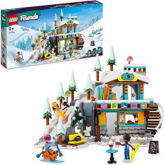 LEGO 41756 Friends Ski Slope and Cafe Winter Set with Liann Aron and Zac Mini Dolls and Fox Animal Figure, Toy for Girls, Boys and Kids, Creative