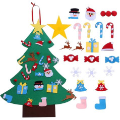 oaesc Felt Christmas Tree for Children Toddlers DIY Felt Christmas Tree Set with 26 Ornaments Decor Wall Hanging Christmas Tree Decorations