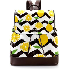 Fruit Lemon Chevrons Personalisierte Schultaschen Büchertaschen für Teenager, Mehrfarbig, 27x12.3x32cm, Rucksack Rucksäcke
