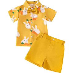 Bekleidungssets für Jungen - Sommer Jogginganzug mit Schleife Krawatten T-Shirt und High Waist Shorts Hawaii Hemd mit Shorts Stretch Hausanzug Boys Bekleidungssets für 1-7 Jahre