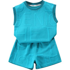 Kinder Jungen Bekleidungsset - Sommer Kleidung 2-teilig Outfit mit Schleife Krawatten Baumwolle T-Shirt und Sporthose Set Langarmshirt mit Hose Stretch Hausanzug für Taufe Geburtstagsparty Hochzeit
