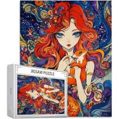 Puzzle Fuchs Puzzle 200 Teile, Holzpuzzle Erwachsene, Mehrfarbig Holzpuzzle, Klassische Puzzles Frau Wooden Jigsaw für Erwachsene Und Kinder 14 Jahren, Geschenke Home Wand Dekor Puzzles 35x25cm D-656