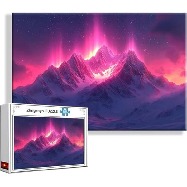 Puzzle Nordlicht Berg 4000 Teile Groß XXL 140 x 87 cm, Jigsaw Art Impossible Erwachsene Anspruchsvoll, Klassische Jigsaw Erwachsene, Junge, Mädchen, Geschicklichkeitsspiel für Die Ganze Familie Z-8