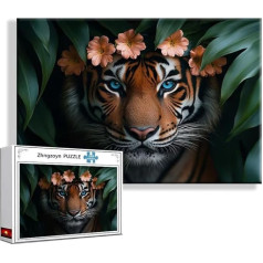 Puzzle Tiger Tier 2000 Teile Groß XXL 100 x 70 cm, Jigsaw Art Impossible Erwachsene Anspruchsvoll, DIY Klassische Jigsaw Erwachsene, Junge, Mädchen, Geschicklichkeitsspiel für Die Ganze Familie H-5