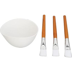 Face Mask Mixing Tool Set, Wooden Brush Set, Reusable Silicone Face Mask Bowl, Multifunctional, Adjustable Thickness, Ideal for Oils and Moisturizers