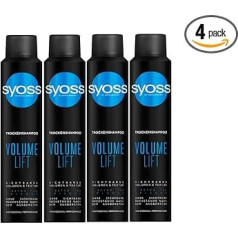 Syoss Volume Lift Dry Shampoo (4 x 200 ml), Dry Shampoo for Voluminous Hair Styling, Dry Shampoo without Residue for Extra Freshness without Washing Hair