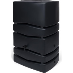 Kreher XXL Aqua Tower water butt made of plastic in various sizes and colours (selectable). Great look in a simple, elegant design – with outlet tap (450 litres, anthracite)