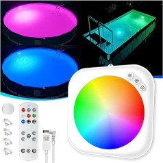 DeeprBlu Underwater Pool Lighting, Magnetic Pool Lighting with Remote Control, Floating Pool Lights, Above Ground Pool, Whirlpool Lighting with Suction Cup