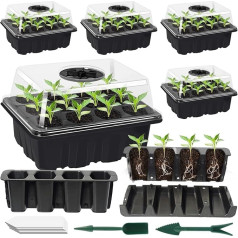 Propagation Trays with Lids, 72 Cell Propagation Trays, Thick Seed Starter Tray with Adjustable Humidity Dome and Transparent Lids, Greenhouse Propagation Trays,