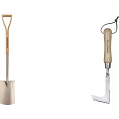 Kent & Stowe Gardening Spade - Professional Stainless Steel Garden Spade for Hard and Rocky Soils Garden Spade with Ash Handle Length 110cm