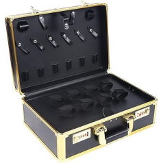 Hairdressing Tool Box, Lightakai Portable Large Hairdressing Salon Stylist Case for Tool Storage Display Large Hairdressing Salon Stylist with Case with Combination Lock (Gold)