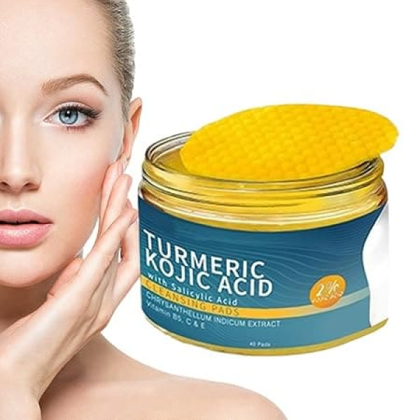 Kurkuma Reinigungs-Pads,Gesichts-Peeling-Pads Mit Kurkuma | 40 Blätter Feuchtigkeitsspendende Aufhellende Tücher Sanfte Hautpflege Nicht Komedogen Gegen Hautflecken Und Unebenmäßigen Teint