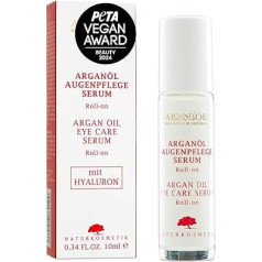 ARGAND'OR Vegan Organic Argan Oil Eye Care Serum 10 ml Regenerates, Tightens and Decongestants with Practical Roll-On Applicator Vegan Natural Cosmetics
