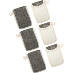 Pack of 6 Black Linen Soap Bags Loufas Exfoliating Soap Foaming Empty Organiser for Bathroom Taps Soap Saver for Piece Soap Exfoliating Nets Flax