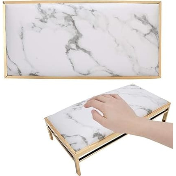 Hand Cushion for Nail Polish, PU Leather, Hand Rest, Arm Rest, Manicure Hand Cushion, Nail Cushion, Manicure Table (Marble)