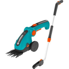 GARDENA Set Cordless Grass Shear ComfortCut Li: Complete lawn scissors set with telescopic handle, for comfortable lawn edge cutting without bending over (9858)