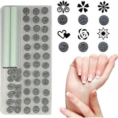 Nail Stamp Art Pen Set, Nail Stamper Kit, Silicone Stamper Kit, Beginnerfriendly Stamping Tool, Dependable and Non-Fading 48pcs, for Manicure and Creative Designs