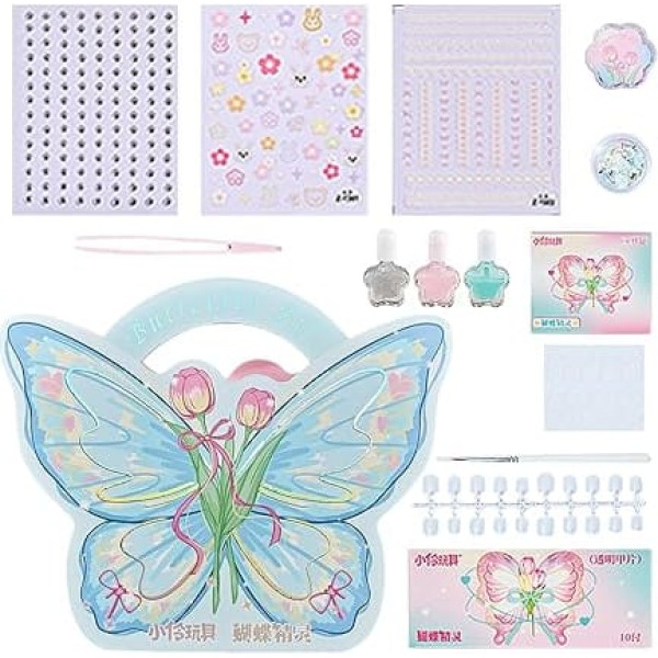 Nail Art Kit for Girls for Kids - Decoration Kit for Stickers with Nail Polish | Nail Kit for Girls Aged 10 to 12 Years Fantastic Nail Art Decorations to Match Colours