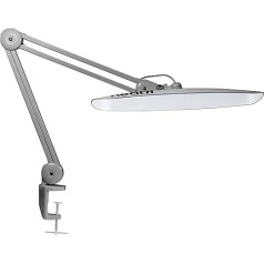 XL 2,200 Lumens LED Table Lamp with Clamp 24 W Super Bright Desk Lamp 117PCS SMD LED 20 Inch Ultra Wide Lamp 4 Level Brightness Dimmable