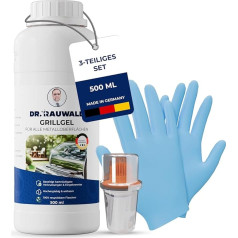 Dr. Rauwald Grill Cleaner Gel - 500 ml Set Including Applicator & Gloves - Removes Stubborn Dirt Effortlessly - BBQ Cleaner - Made in Germany