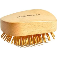Handmade Natural Wood Hair Brush with Bamboo Pins Massage Scalp and Detangling All Hair Types for Hair Growth Scalp Massager Mini Brush Without Handle