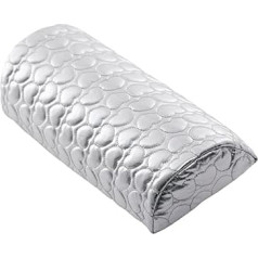 MFUOE Nail Hand Rest Leather Manicure Hand Cushion Arm Rest Nail Cushion Nail Art Hand Cushion (Silver)