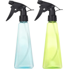 Sprühflaschen (2er-Pack, 340 ml), Nebel/Strahl, Kunststoff-Wassersprühflasche für Haare, Pflanzen, Reinigung, Kochen, Grillen, Haustiere, leere Sprühflaschen, auslaufsicher, BPA-frei, mehrfarbig