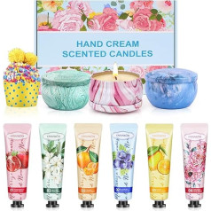 Hand Cream Set, Mini Hand Cream Women's Gift Set, 3 Pack Scented Candles with Christmas Socks, Dry Cracked Hands Foot Moisturising Cream, Gift Set for Valentine's Day, Mother's Day, Christmas