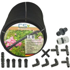 50 m CS Perlschlauch Premium with Accessory Set for Sustainable Garden Irrigation / Bed Irrigation / Raised Bed Irrigation with Water Pressure