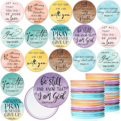 54 Pcs Christian Mini Pocket Mirrors Inspirational Bible Verse Aesthetic Compact Mirror Portable Small Thank You Gift for Women Church Group Sunday School Students